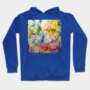 Deconstructed Watercolor Floral Hoodie